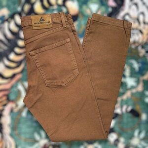 American Giant Roughneck Pants Straight Fit Canvas 5 Pocket USA Brown 30x29 $165